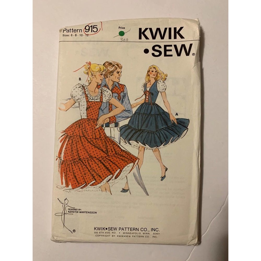 Kwik‎ Sew Vintage Pattern #915 Square Dance Dress